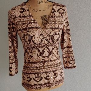 Sequined 3/4 Sleeve Top
